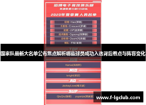 国家队最新大名单公布焦点解析哪些球员成功入选背后看点与阵容变化